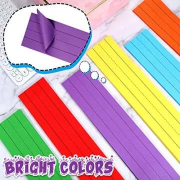 Sabary 200 Count Rainbow Colored Sentence Strips for Writing