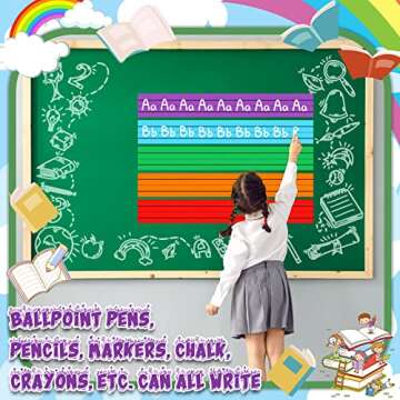 Sabary 200 Count Rainbow Colored Sentence Strips for Writing