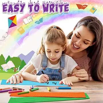 Sabary 200 Count Rainbow Colored Sentence Strips for Writing