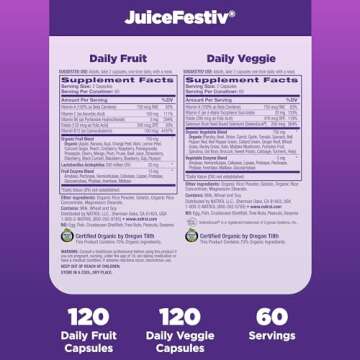 Natrol JuiceFestiv Daily Fruit & Veggie Nutritional Support Supplement