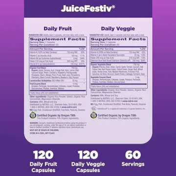 Natrol JuiceFestiv Daily Fruit & Veggie Nutritional Support Supplement