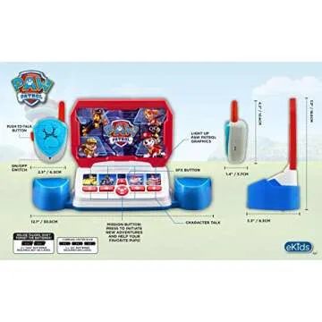 Paw Patrol Toy Walkie Talkie Command Center with Kid Friendly Two Way Radios, Built-in Speech & Sound Effects, Designed for Fans of Paw Patrol Toys for Boys and Girls