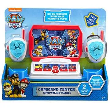 Paw Patrol Toy Walkie Talkie Command Center with Kid Friendly Two Way Radios, Built-in Speech & Sound Effects, Designed for Fans of Paw Patrol Toys for Boys and Girls