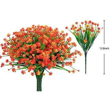 Ouddy Decor 24 Bundles Artificial Flowers for Outdoors UV Resistant Fake Plastic Plants Faux Boston ...