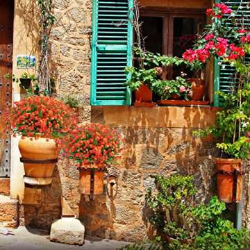 Ouddy Decor 24 Bundles Artificial Flowers for Outdoors UV Resistant Fake Plastic Plants Faux Boston Fern Greenery Stems for Spring Summer Indoor Garden Patio Window Box Kitchen Home Decor, Orange