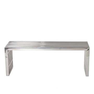 Modway Medium Gridiron Stainless Steel Bench - Modern Elegance
