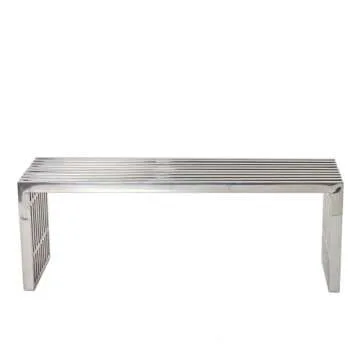 Modway Medium Gridiron Stainless Steel Bench - Modern Elegance