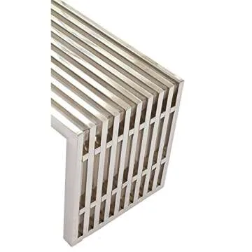 Modway Medium Gridiron Stainless Steel Bench - Modern Elegance