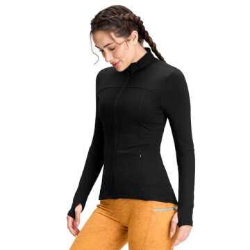 QUEENIEKE Womens Running Jacket Athletic Workout Jackets Track Full Zip Up Gym for Women Yoga Top Nu...