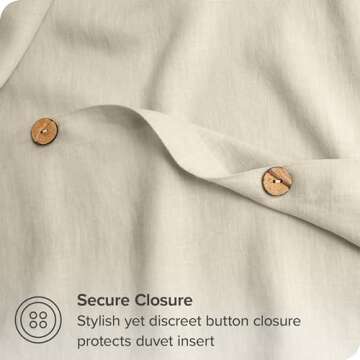 Bare Home Duvet Cover Set - 100% Linen for Comfort