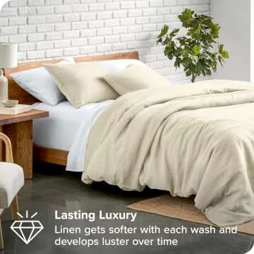 Bare Home Duvet Cover Set - 100% Linen for Comfort