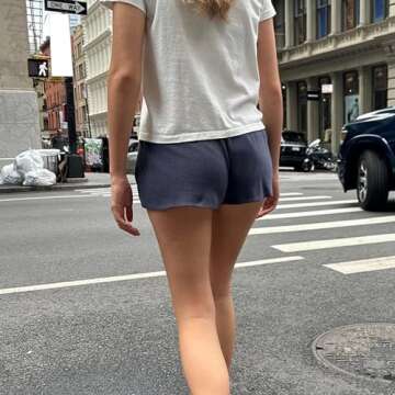 Pivanzore Women Lounge Shorts Comfy Elastic Low Waist Y2k Shorts Baggy Pajama Shorts Boxer Bottoms Summer Sweat Shorts (Dark Blue, S), Small