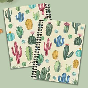 GOLEEX Cactus Spiral Notebook for Note Taking and Organizing