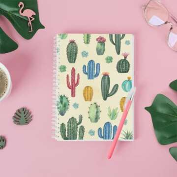 GOLEEX Cactus Spiral Notebook for Note Taking and Organizing