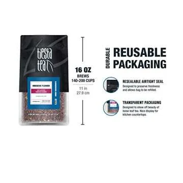 Tiesta Tea - Dried Hibiscus | Loose Leaf | Cut & Sifted Hibiscus Flower | Premium Blend | Non-Caffeinated | Make Hot or Iced & Brews Up to 200 Cups | 16 Ounce Resealable Bulk Pouch