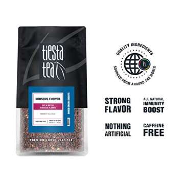 Tiesta Tea - Dried Hibiscus | Loose Leaf | Cut & Sifted Hibiscus Flower | Premium Blend | Non-Caffeinated | Make Hot or Iced & Brews Up to 200 Cups | 16 Ounce Resealable Bulk Pouch