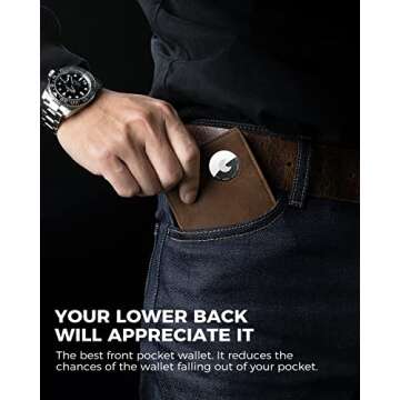 LORZOR AirTag Wallet for Men - Elegant Full Grain Leather Wallet with RFID Protection