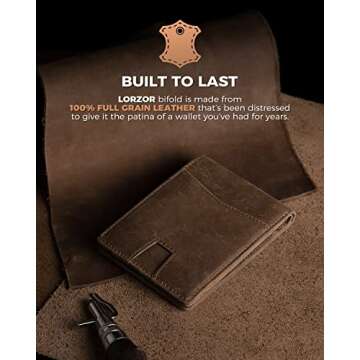 LORZOR AirTag Wallet - Full Grain Leather Men's Wallet