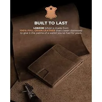 LORZOR AirTag Wallet - Full Grain Leather Men's Wallet