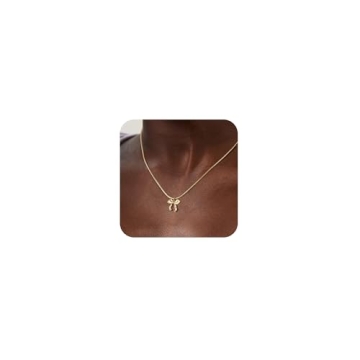 Trendy Risamil Gold Bow Necklace for Women - Stylish Jewelry