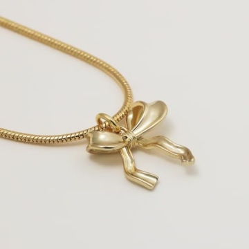 Trendy Risamil Gold Bow Necklace for Women - Stylish Jewelry