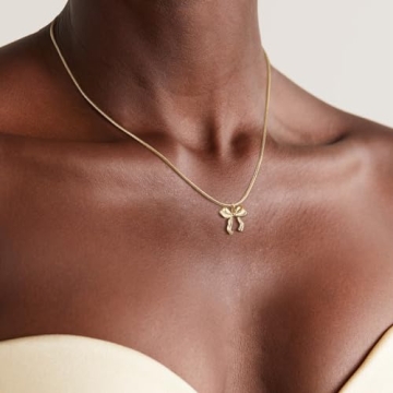Trendy Risamil Gold Bow Necklace for Women - Stylish Jewelry