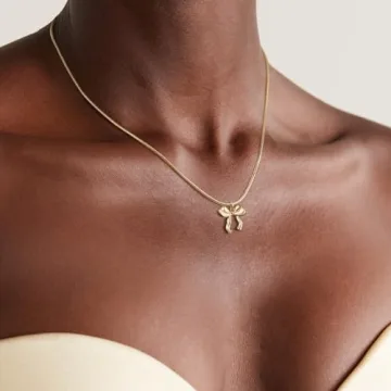 Trendy Risamil Gold Bow Necklace for Women - Stylish Jewelry