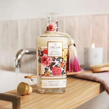 Lollia Always in Rose Bubble Bath, 25 fl. oz. – Rose & Hibiscus Scent – Soothing & Moisture-Rich Bubble Bath, Hydrating Ingredients, Enchanting Floral Bubble Bath for Women