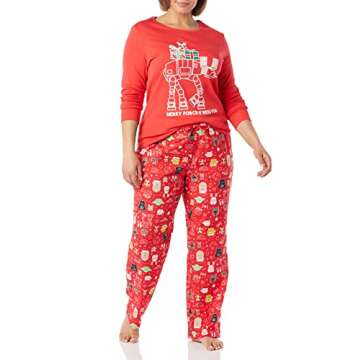 Amazon Essentials Disney | Marvel | Star Wars Women's Flannel Pajama Sleep Sets, Star Wars Holiday - Womens, Small