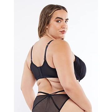 Savage X Fenty Gathered Mesh Balconette Bra in Caviar