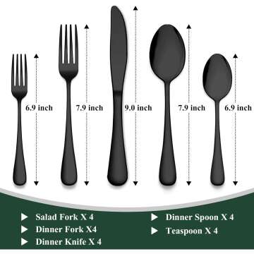 Stainless Steel Flatware Set for 4 - 20 Pieces