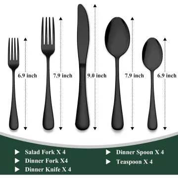 Stainless Steel Flatware Set for 4 - 20 Pieces