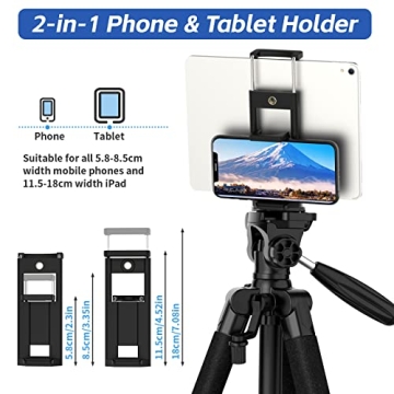 MACTREM 75 Inch Tripod for Camera and Phone