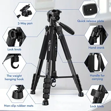MACTREM 75 Inch Tripod for Camera and Phone