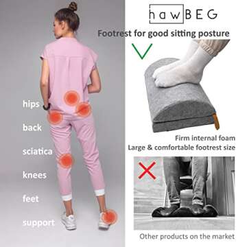 Ergonomic Under Desk Adjustable Footrest for Comfort