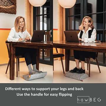 Ergonomic Under Desk Adjustable Footrest for Comfort
