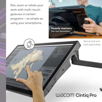 Wacom Cintiq Pro 22 Drawing Tablet with Screen, 21.5" Ultra HD 4K. 10-bit 120Hz Touchscreen Display Graphic Arts Tablet with Pro Pen 3, for Windows PC, Mac, Linux
