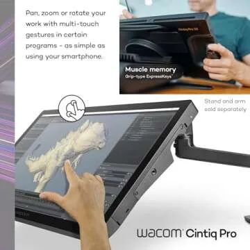 Wacom Cintiq Pro 22 Drawing Tablet with Screen, 21.5" Ultra HD 4K. 10-bit 120Hz Touchscreen Display Graphic Arts Tablet with Pro Pen 3, for Windows PC, Mac, Linux