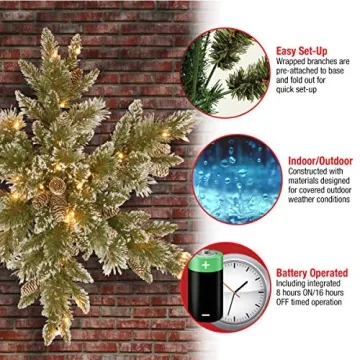 National Tree Company's Pre-Lit Star Wreath - 32in Sparkling Design