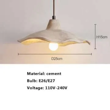 DZQWLL Cement Pendant Light, Modern Style Art Ceiling Light with Vintage Cement Lampshade, Industria...