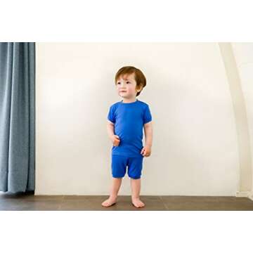 VAENAIT BABY Infant Kids Toddler Short Sleeve Sleepwear Pajamas 2pcs Set Colorful Blue L