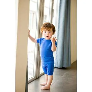 VAENAIT BABY Infant Kids Toddler Short Sleeve Sleepwear Pajamas 2pcs Set Colorful Blue L