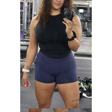 Aoxjox Women's Sleeveless Tank Tops GEO Workout Gym Yoga Curve Longline Crop Top Without Built-in Bra (Black, Medium)