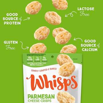 Whisps Cheese Crisps Parmesan Cheese | Protein Chips | Healthy Snacks | Protein Snacks, Gluten Free,...