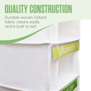 Kids Closet Organizers and Storage, Weekly Clothes Organizer for Kids, Days Of The Week Clothes Hangers, Monday Through Friday Outfit Planner, Hanging Closet Organization, Daily Outfit System, 6 Shelf