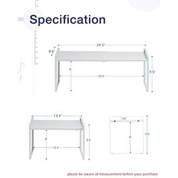 Nxconsu Expandable Cabinet Shelf Organizer Riser for Kitchen Pantry Cupboard Under Sink Countertop H...