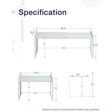 Nxconsu Expandable Cabinet Shelf Organizer Riser for Kitchen Pantry Cupboard Under Sink Countertop H...