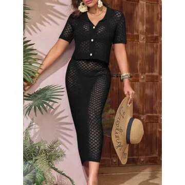 Stylish Saodimallsu Crochet Beach Cover Up Set for Women