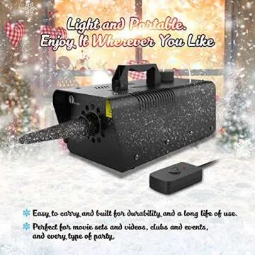 1byone 650W Snow Machine Wired Remote Control Great Machine for Kids, Parties, Parades