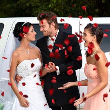 400 PCS Silk Rose Petals Burgundy Red Flower Petals for Romantic Night, Weddings Aisle Centerpieces, Table, Party, Home Decoration, Romantic Night Decoration,Valentine's Day Decoration